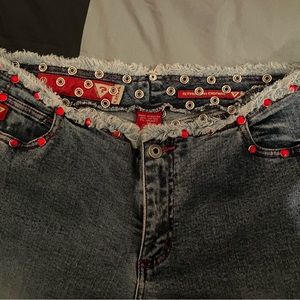 Vintage 2000 Guess jeans. Size 32 low rise Rhinestone detailing